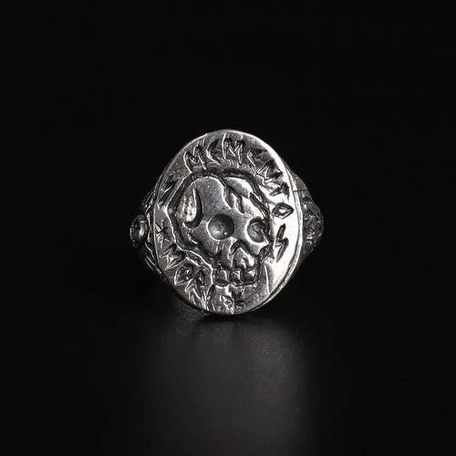 Memento Mori Silver-Plated Ring