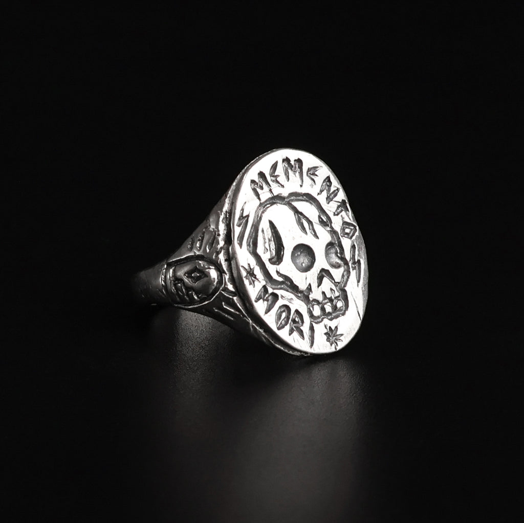 Memento Mori Silver-Plated Ring