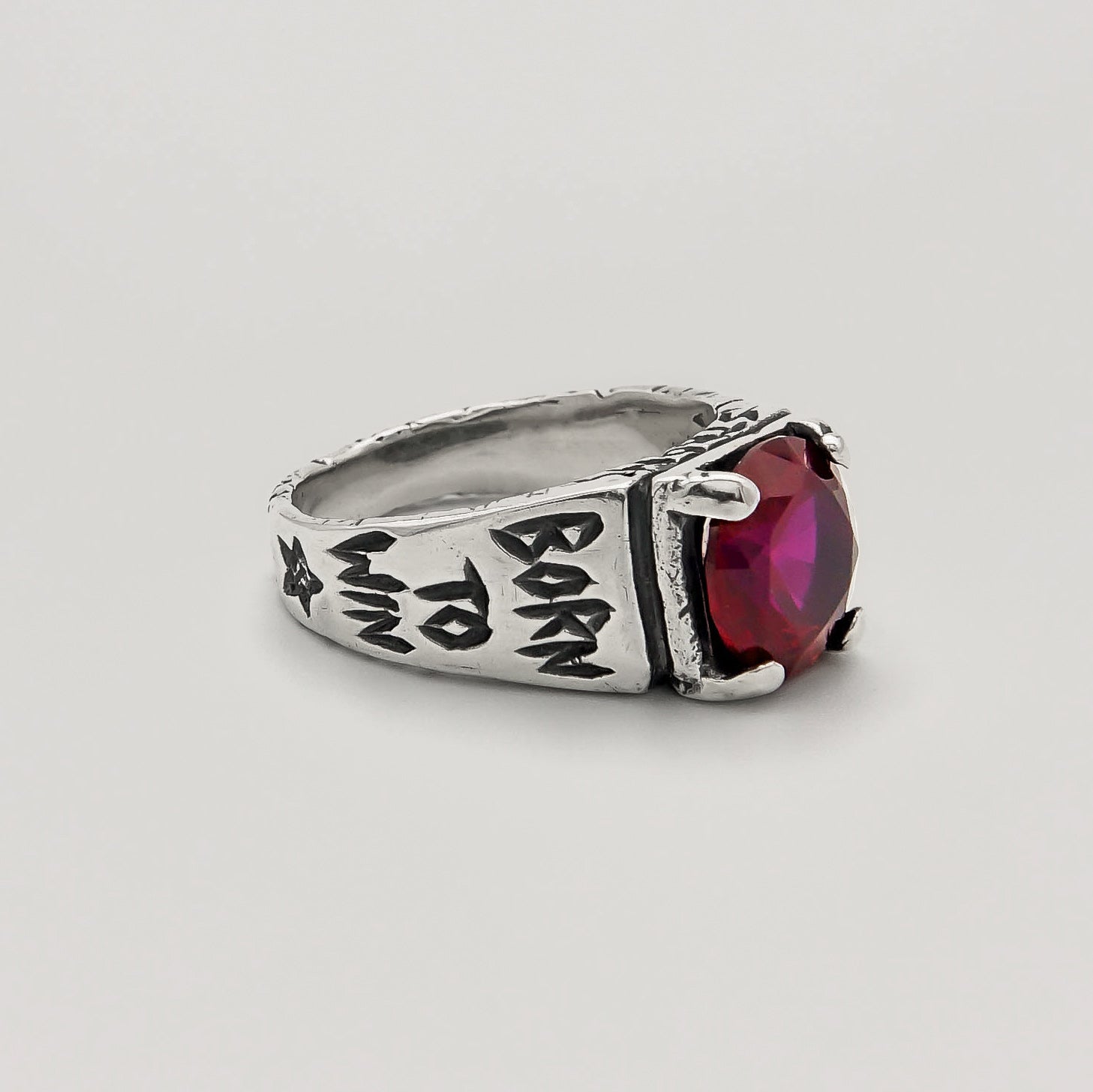 Born to Win Ruby Ring