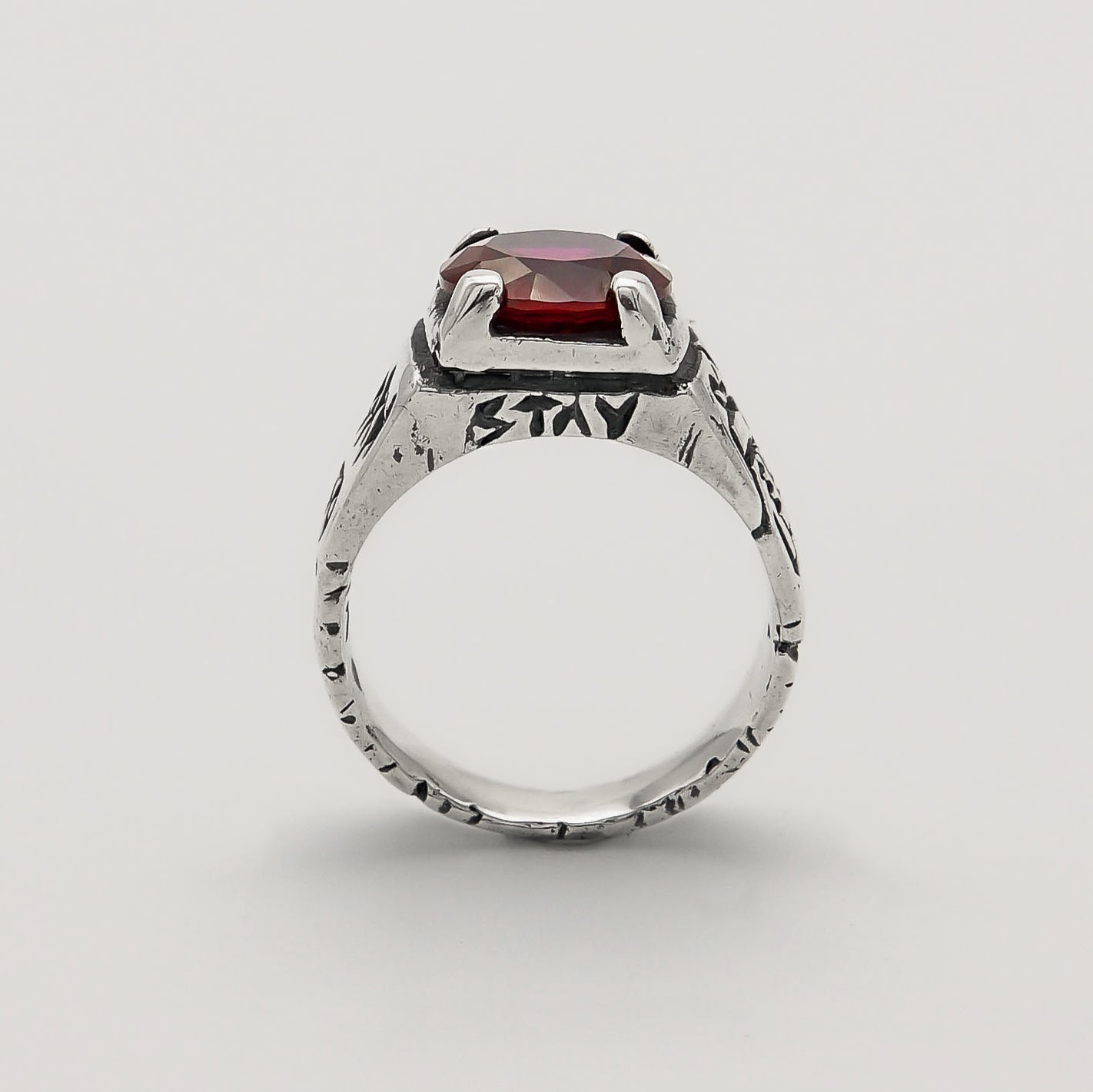 Born to Win Ruby Ring