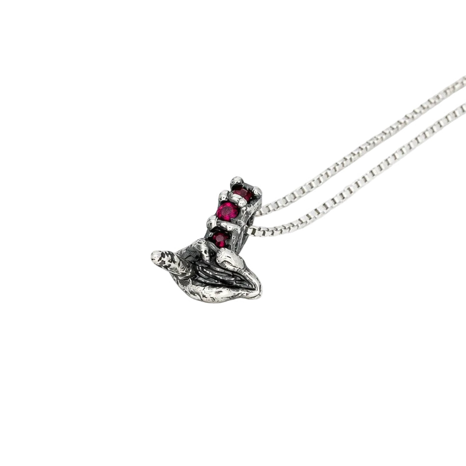 Ember Ruby Silver-Plated Necklace