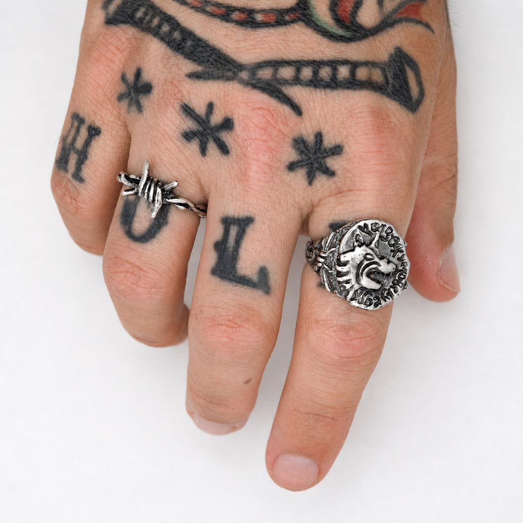 Old Wolf Silver-Plated Ring