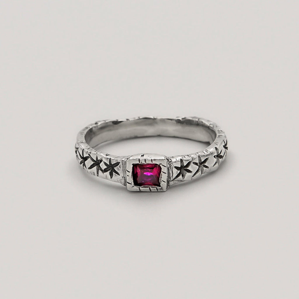Star Line Ruby Ring